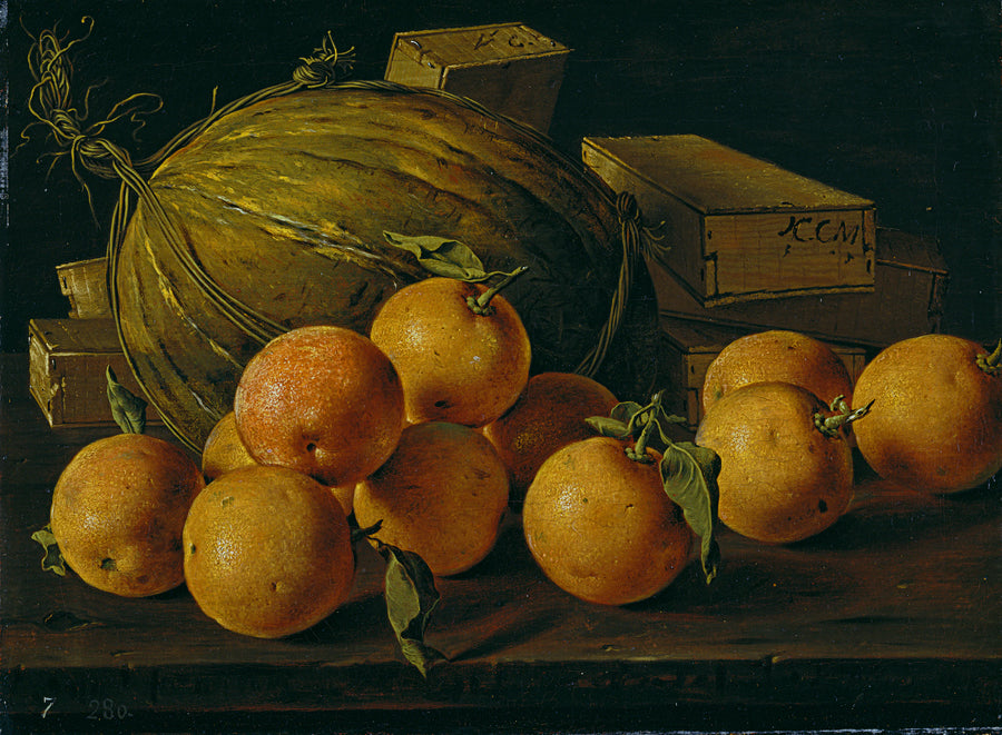 Nature morte aux oranges melon et boîtes de bonbons - Luis Eugenio Meléndez