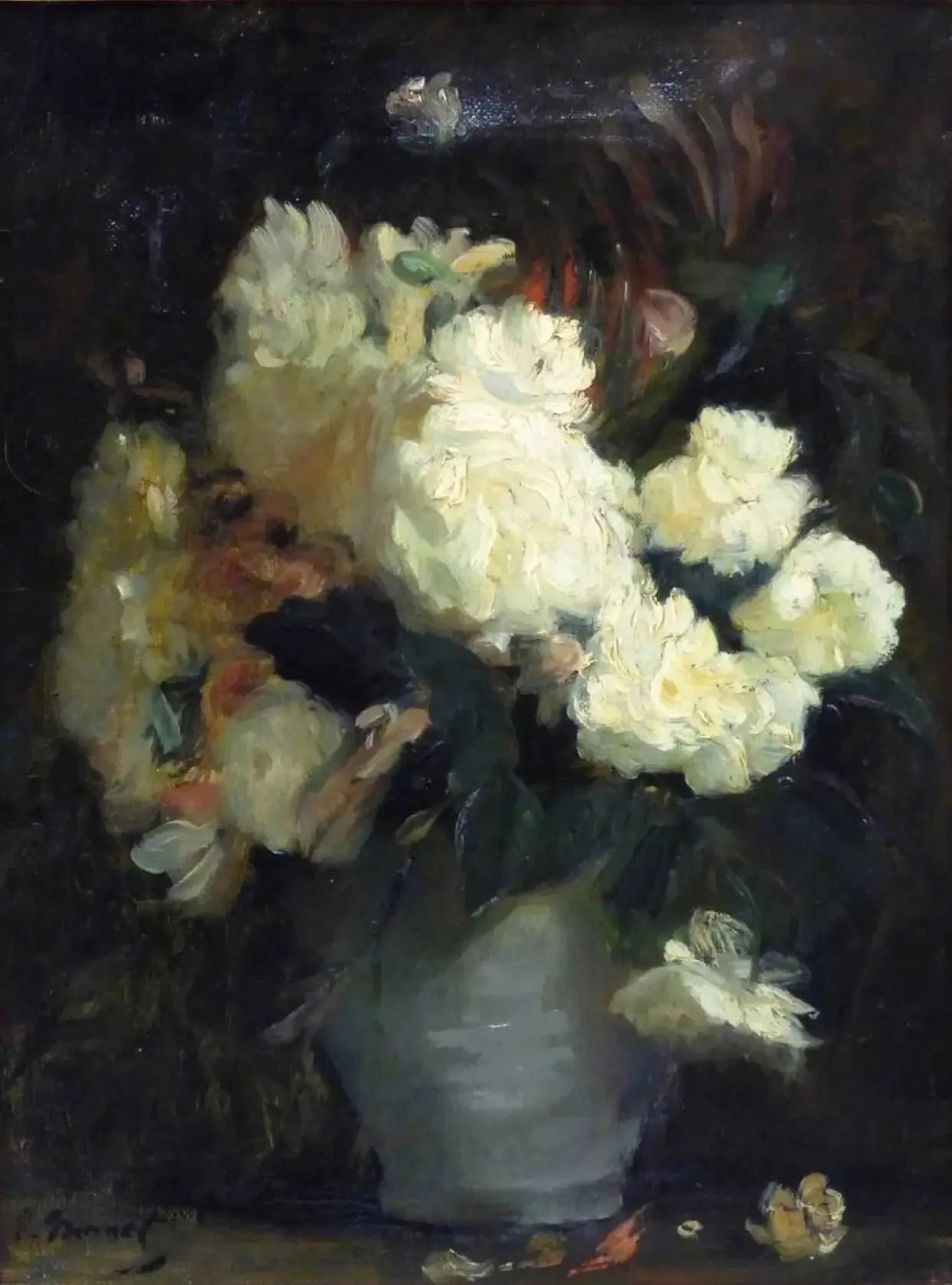 Nature morte aux pivoines blanches et autres fleurs - Édouard Manet image 1 tableau peint à l’huile sur toile