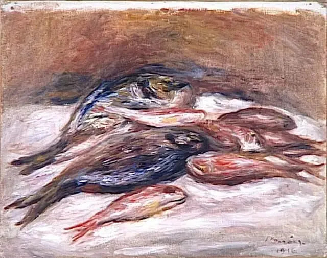 Nature morte aux poissons - Pierre-Auguste Renoir image 1 copie peinte à la main à l’huile