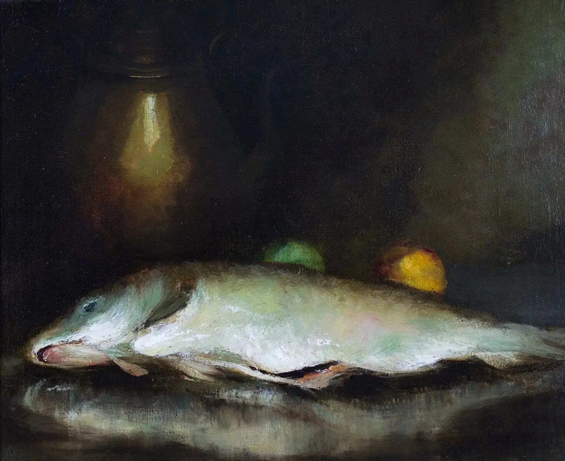 Nature morte aux poissons - William Merritt Chase image 1 reproduction de peinture à l’huile