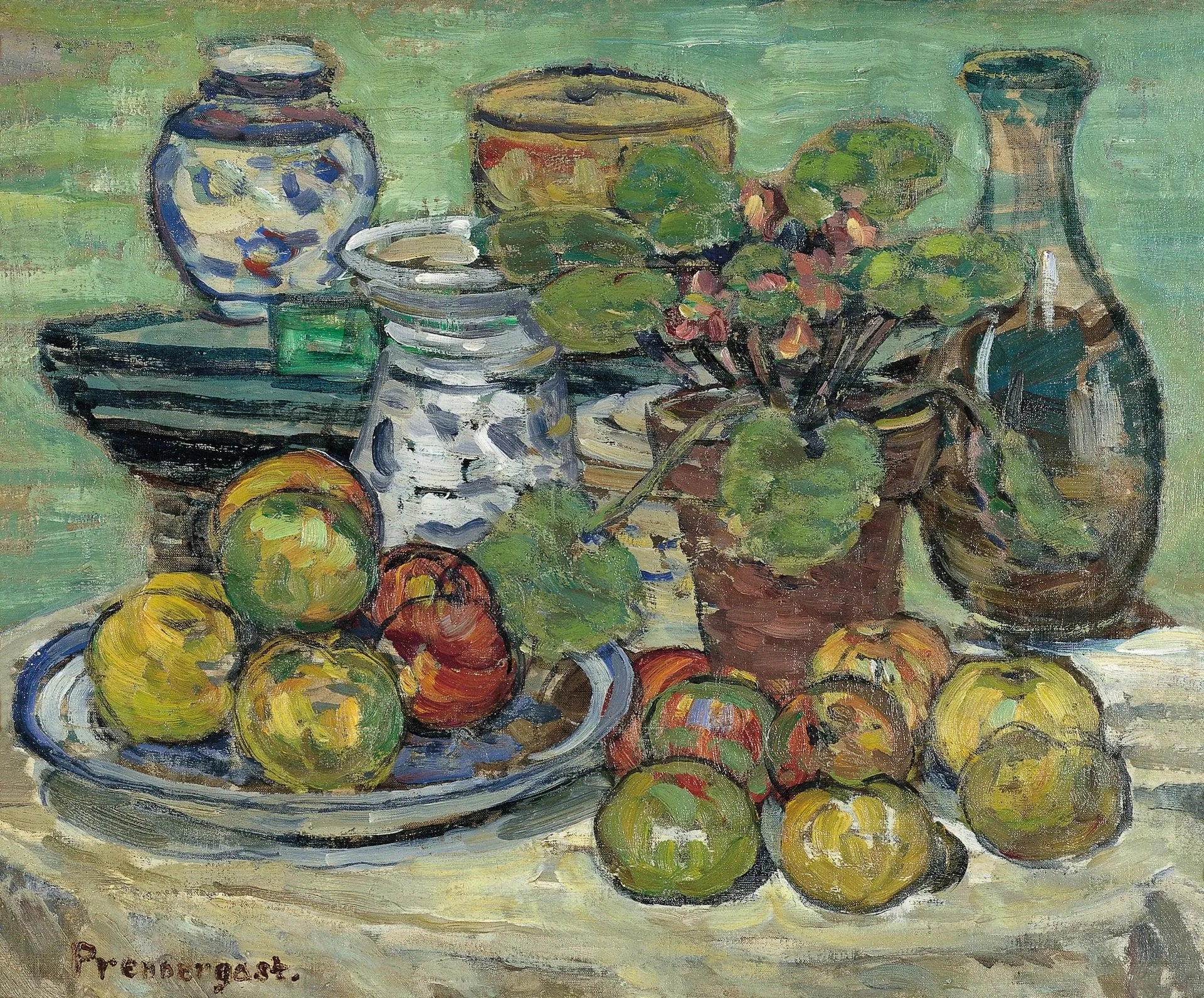 Nature morte aux pommes - Maurice Prendergast image 1 reproduction réalisée par Alpha Reproduction