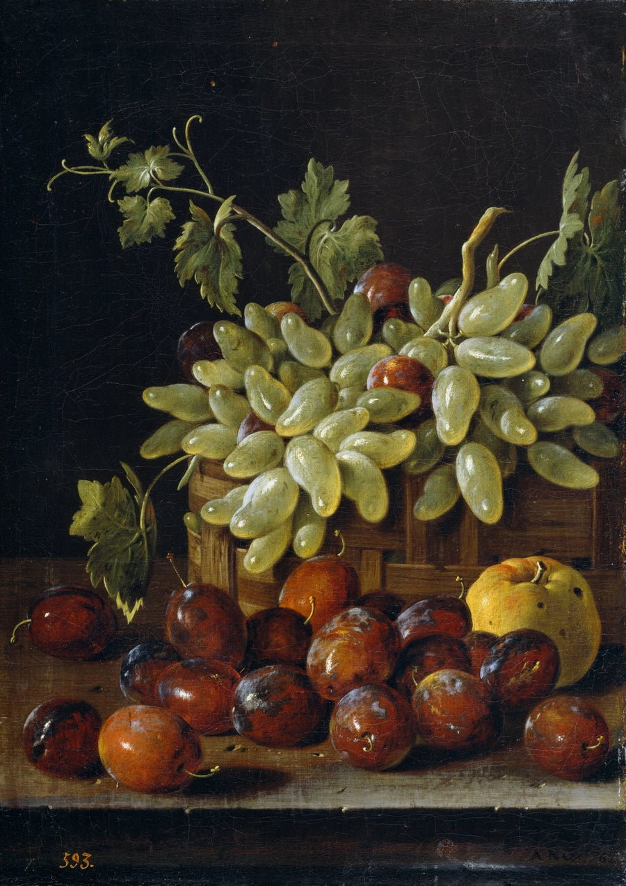 Nature morte aux prunes, aux raisins et aux pommes - Luis Eugenio Meléndez