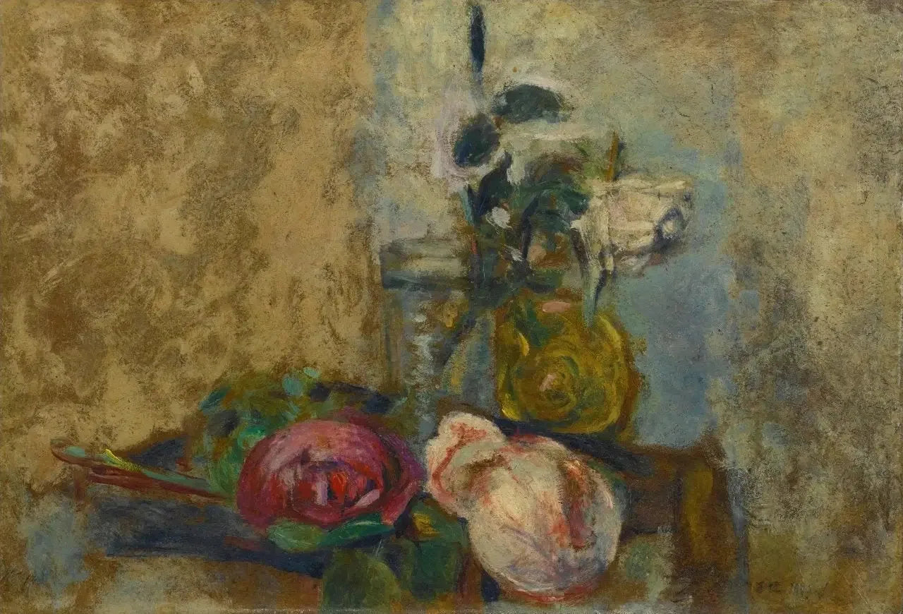 Nature Morte Aux Roses - Édouard Vuillard image 1 copie peinte à la main à l’huile