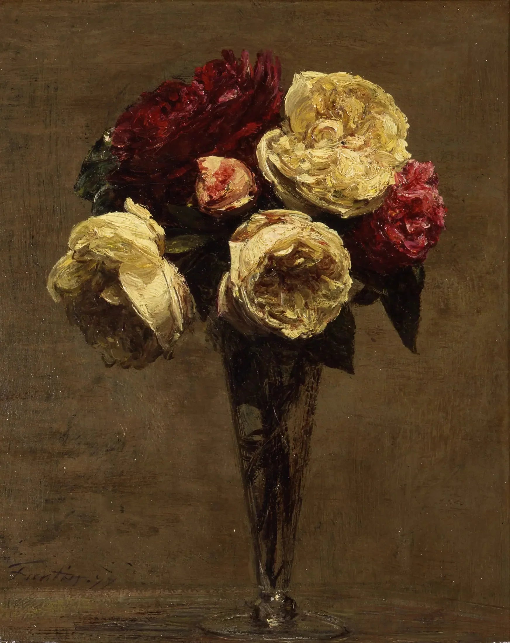 Nature morte aux roses - Henri Fantin-Latour image 1 reproduction artisanale de tableau