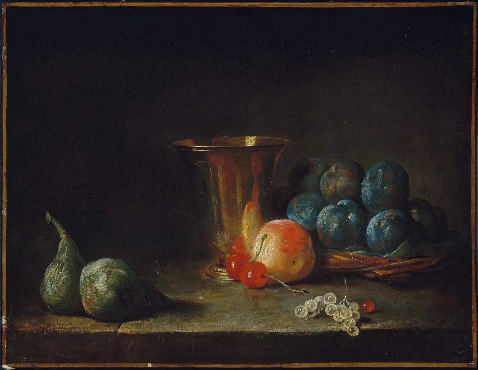Nature morte avec carafe, gobelet en argent et fruits - Jean Siméon Chardin image 1 reproduction réalisée par Alpha Reproduction