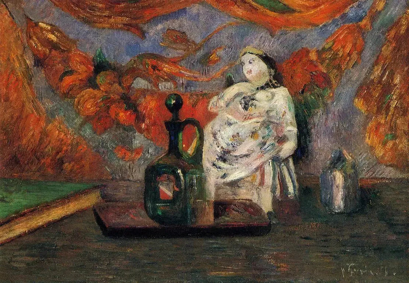 Nature morte avec carafon et figurine - Paul Gauguin