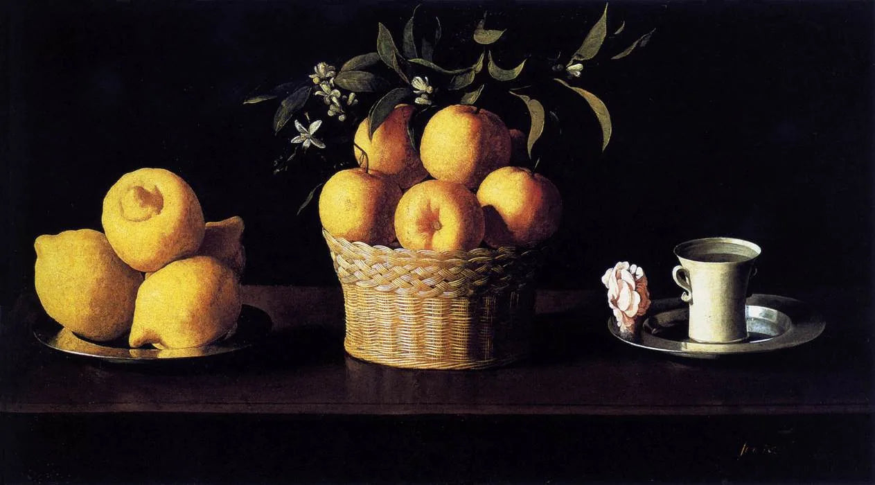 Nature morte avec citrons, oranges et roses - Francisco de Zurbarán image 1 tableau peint à l’huile sur toile