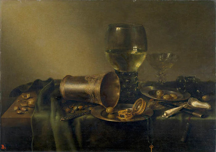 Nature morte avec coupe en argent et montre - Willem Claesz. Heda