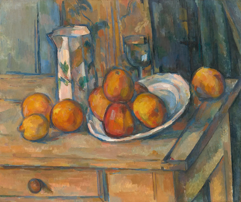 Nature morte avec cruche de lait et de fruits - Paul Cézanne