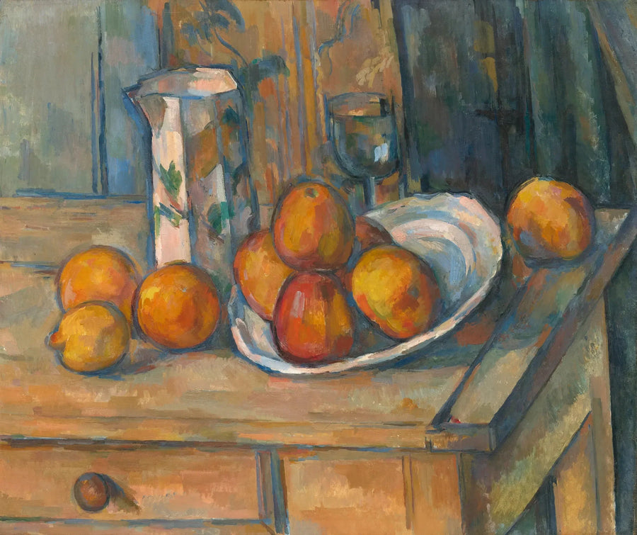 Nature morte avec cruche de lait et de fruits - Paul Cézanne