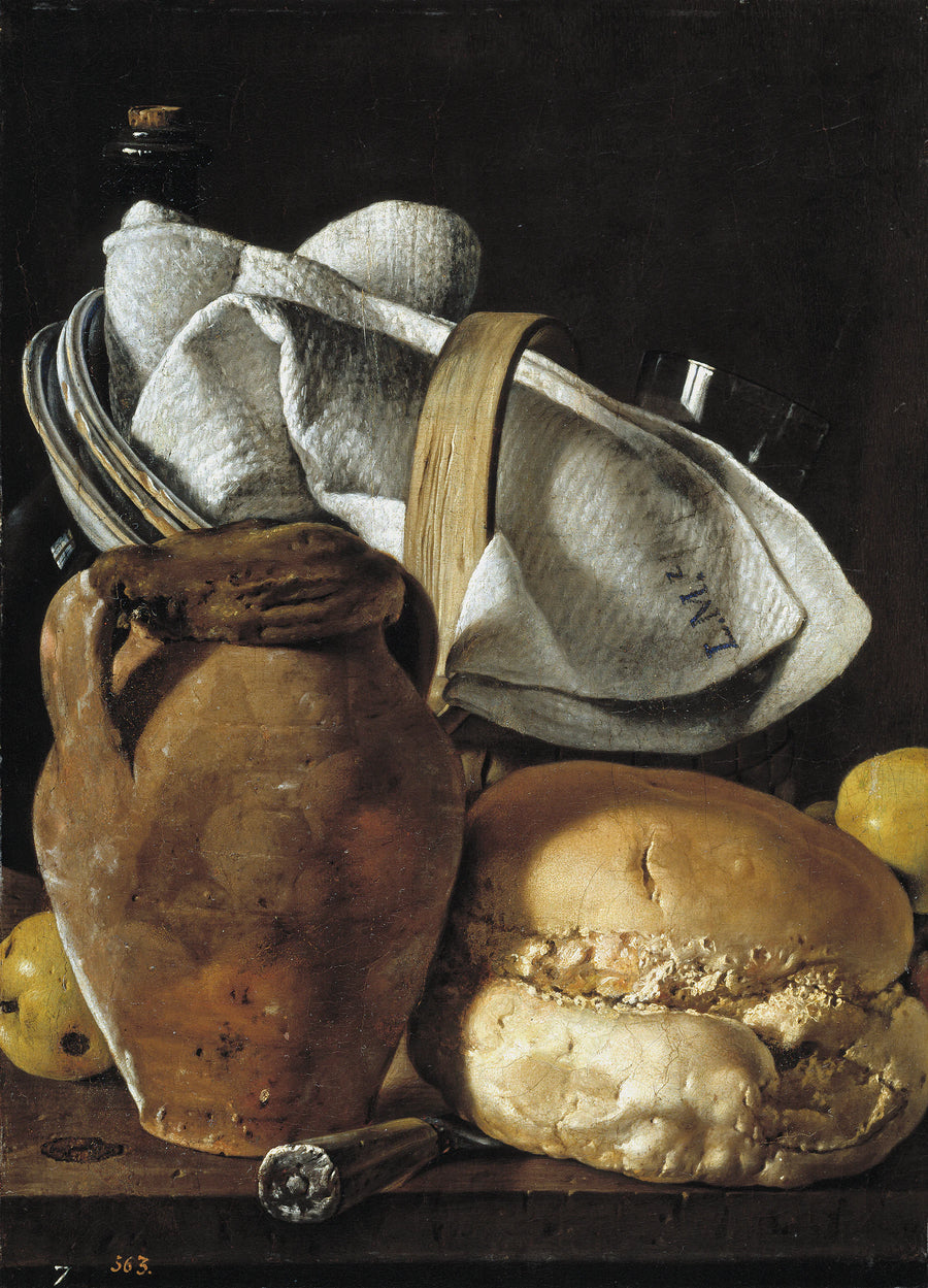 Nature morte avec cruche, pain, panier et linge de table - Luis Eugenio Meléndez