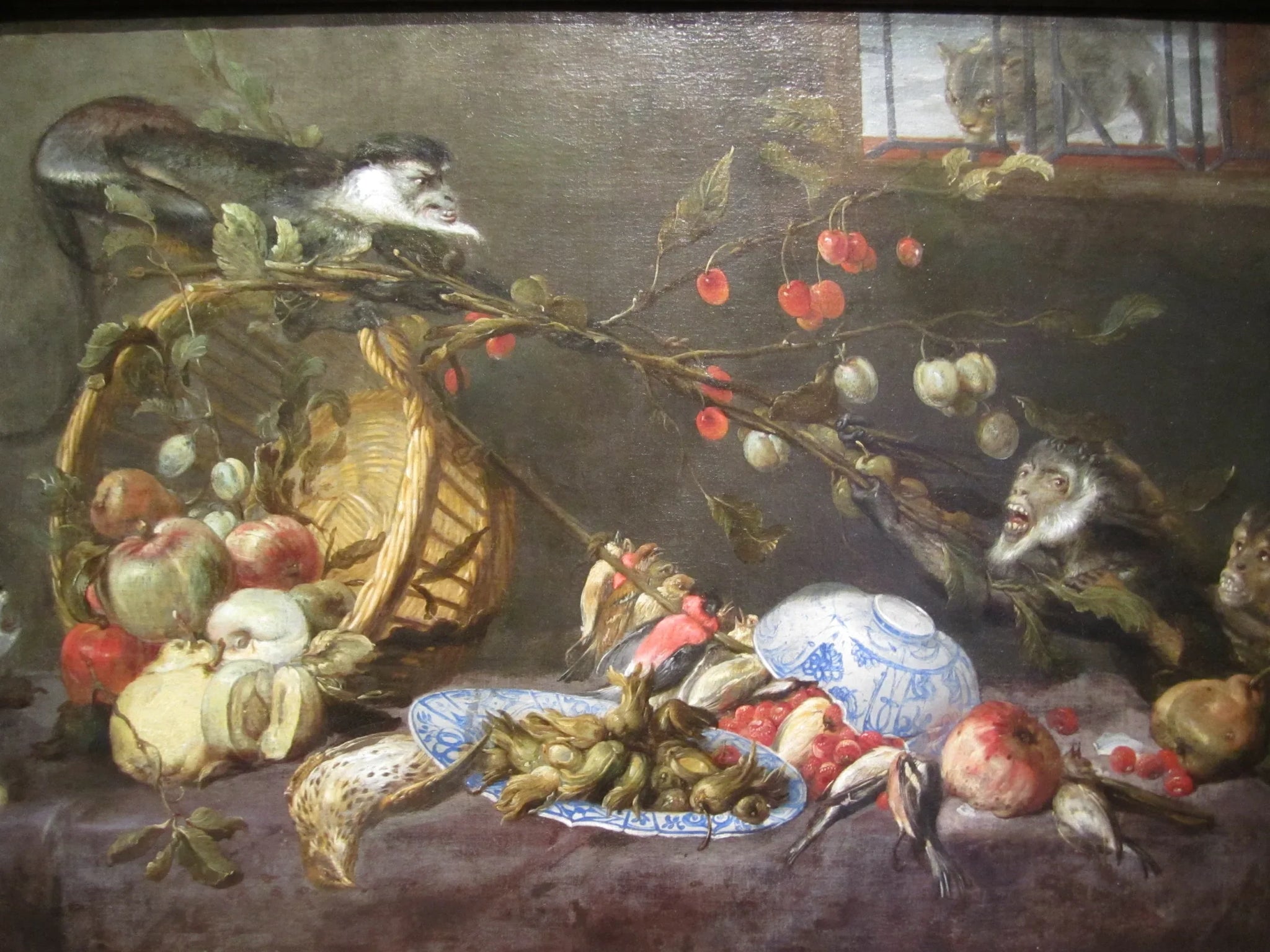 Nature morte avec des singes qui se battent - Frans Snyders image 1 reproduction de peinture à l’huile