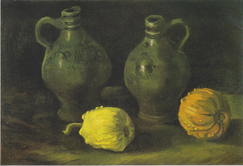 Nature morte avec deux bocaux et deux citrouilles - Vincent van Gogh