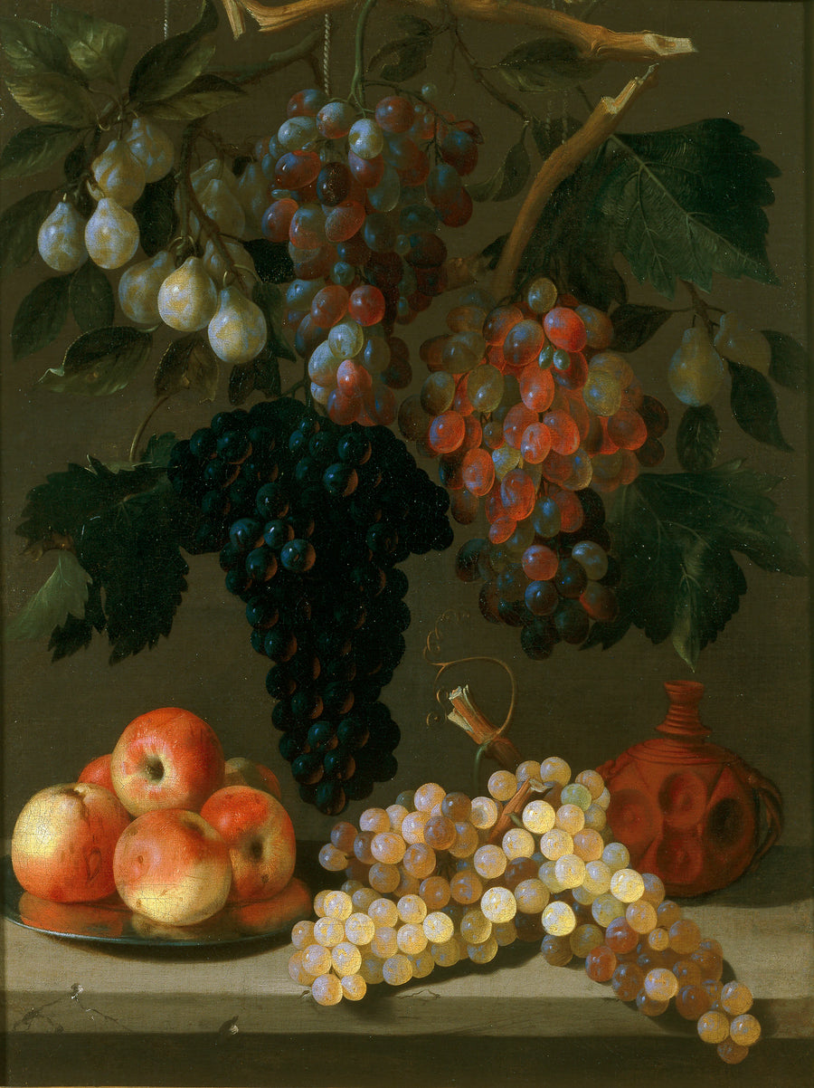 Nature morte avec des grappes de raisin, pommes et prunes - Juan de Espinosa