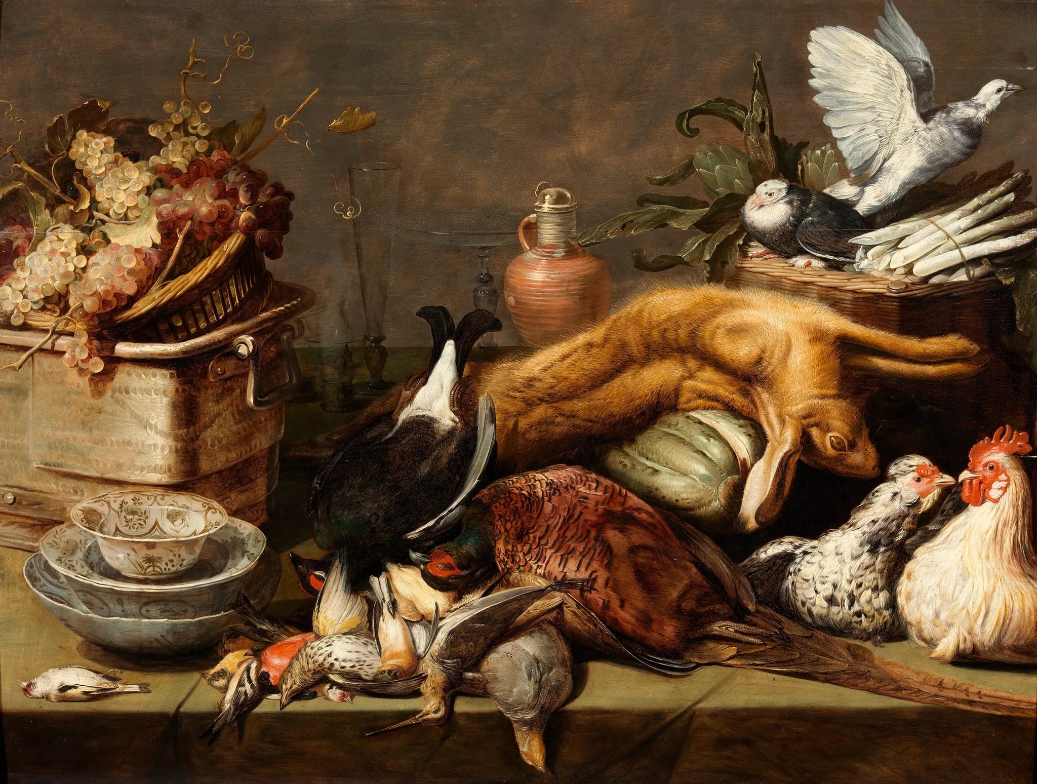Nature morte avec oiseaux morts et lièvre - Frans Snyders image 1 copie peinte à la main à l’huile