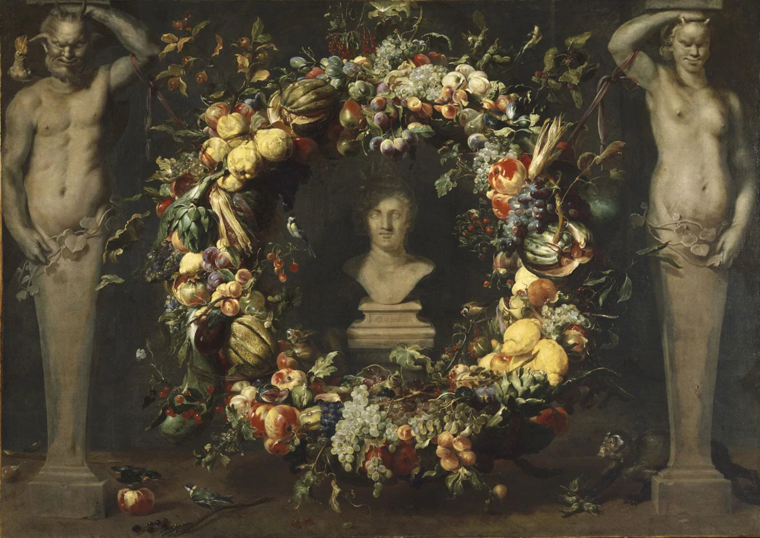 Nature morte avec termes et buste de Cérès - Frans Snyders image 1 reproduction réalisée par Alpha Reproduction