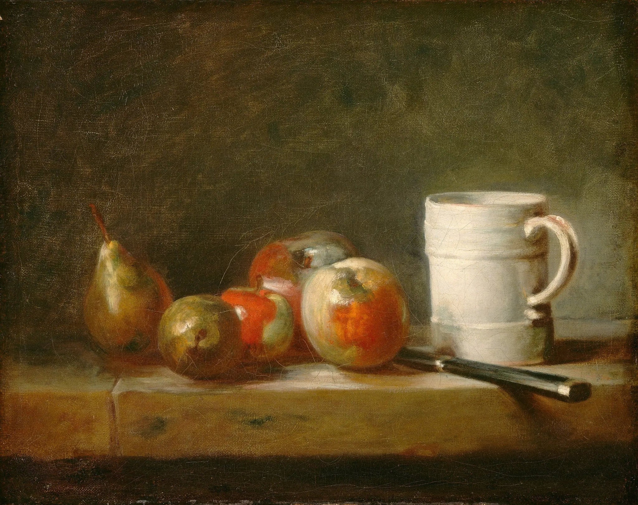 Nature morte avec une tasse blanche - Jean Siméon Chardin image 1 reproduction artisanale de tableau