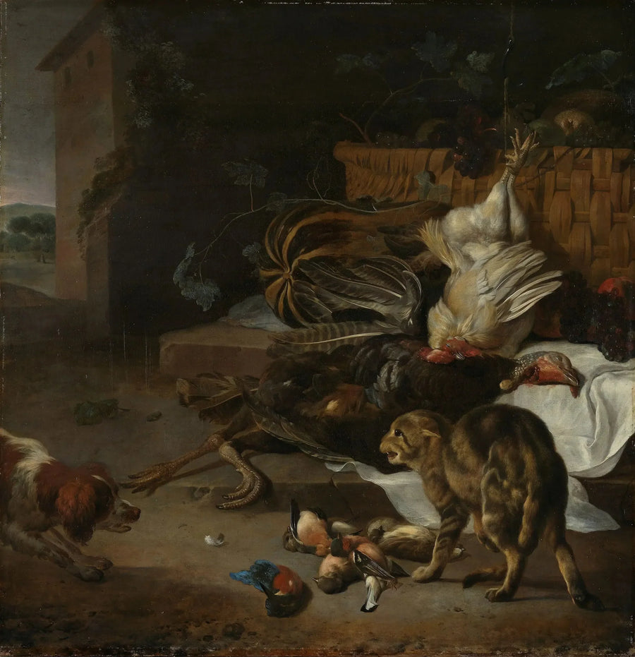 Nature morte avec volaille et fruits - Melchior de Hondecoeter