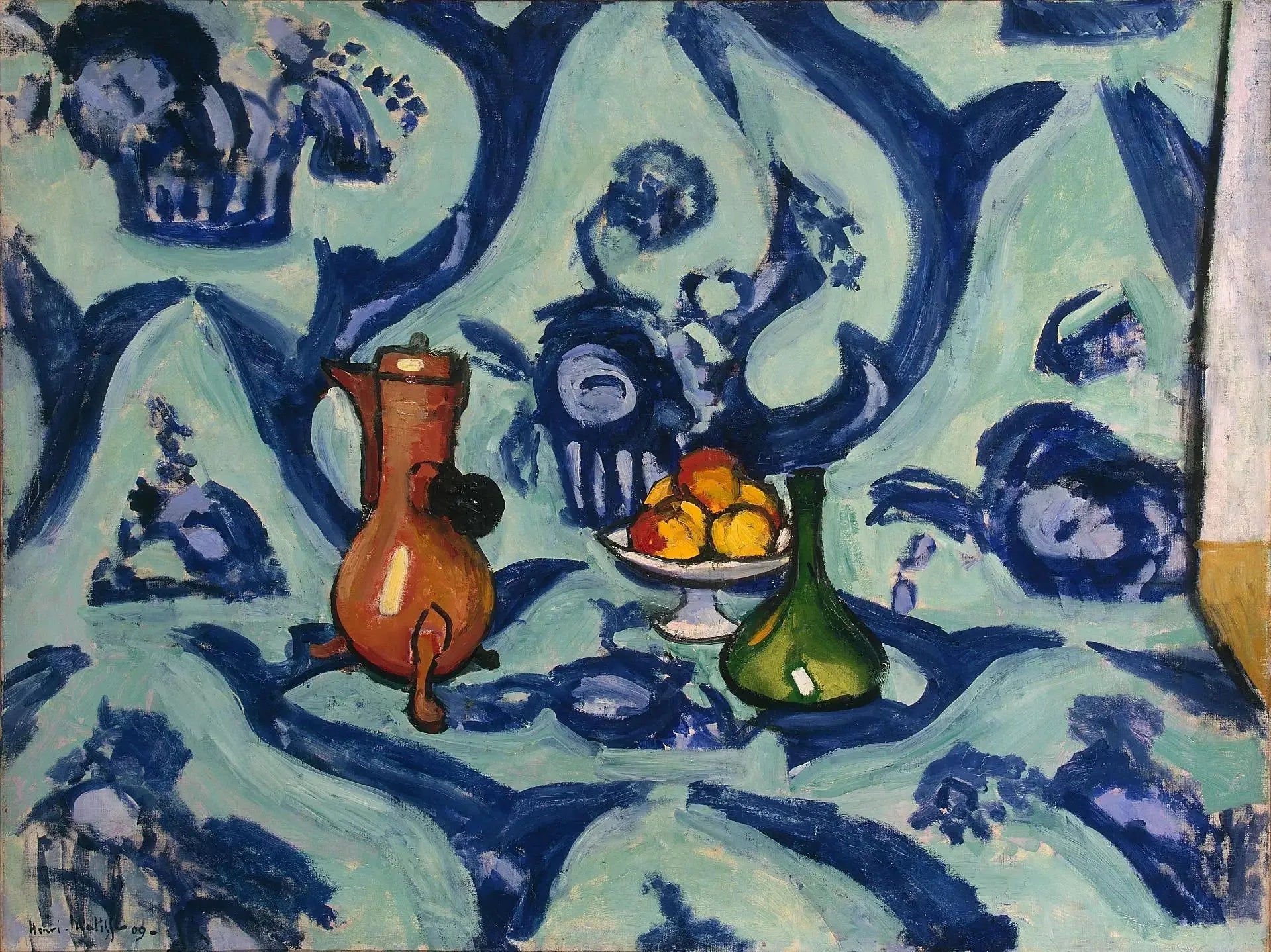 Nature morte, camaïeu bleu - Henri Matisse image 1 reproduction d’œuvre d’art à l’huile