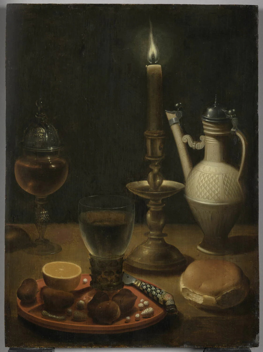 Nature morte à la chandelle avec apprêts d'une collation - Gottfried von Wedig