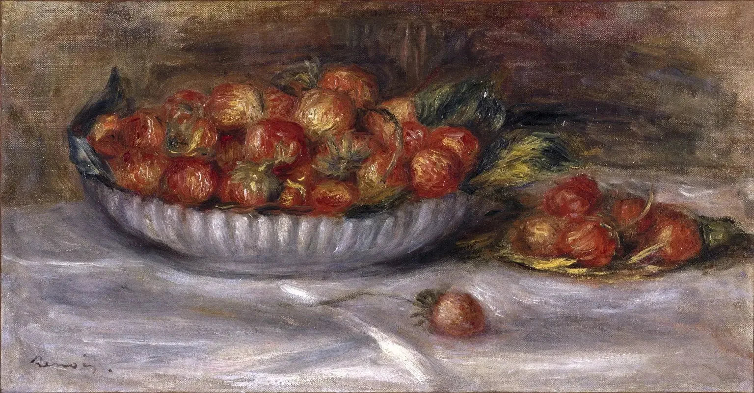 Nature morte de fraises - Pierre-Auguste Renoir image 1 copie de tableau peinte à la main