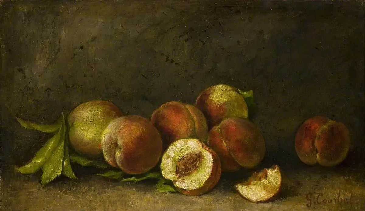 Nature morte de pêches - Gustave Courbet image 1 reproduction de peinture à l’huile