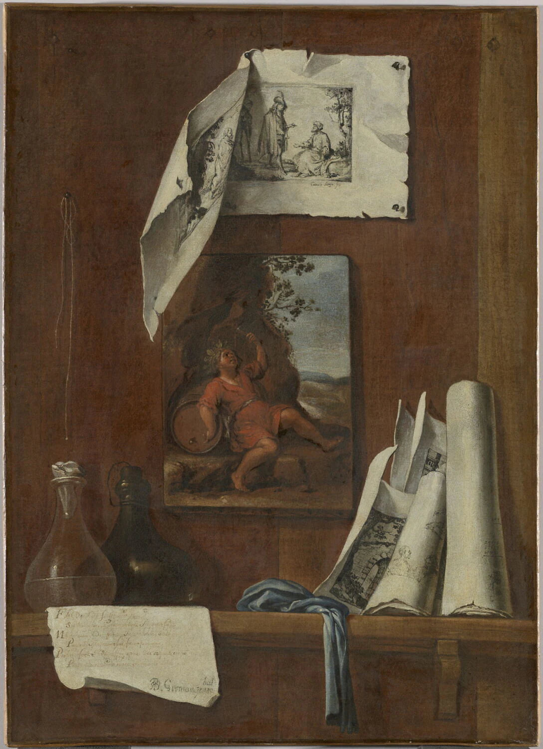 Nature morte en trompe-l'œil : le vin ou allégorie du goût - Bernardo Lorente y German