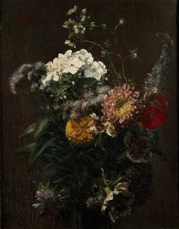 Nature morte : fleurs mélangées - Henri Fantin-Latour image 1 reproduction de peinture à l’huile