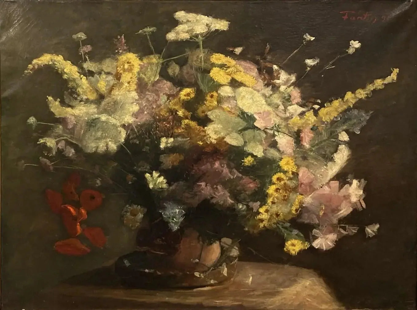 Nature morte : fleurs veloutées - Henri Fantin-Latour image 1 tableau peint à l’huile sur toile
