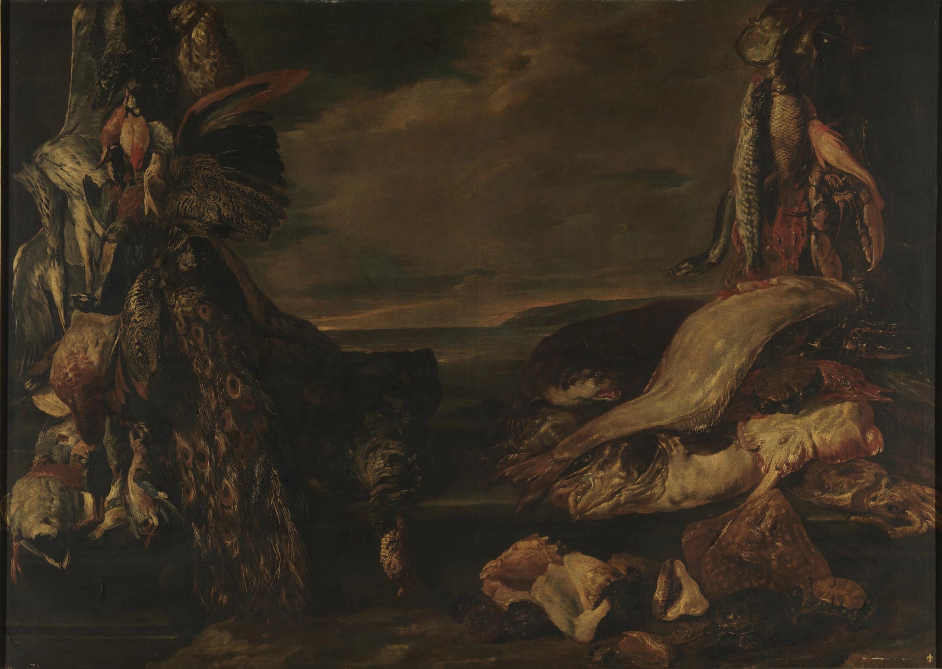 Nature morte de gibier et de poisson - Pieter Boel