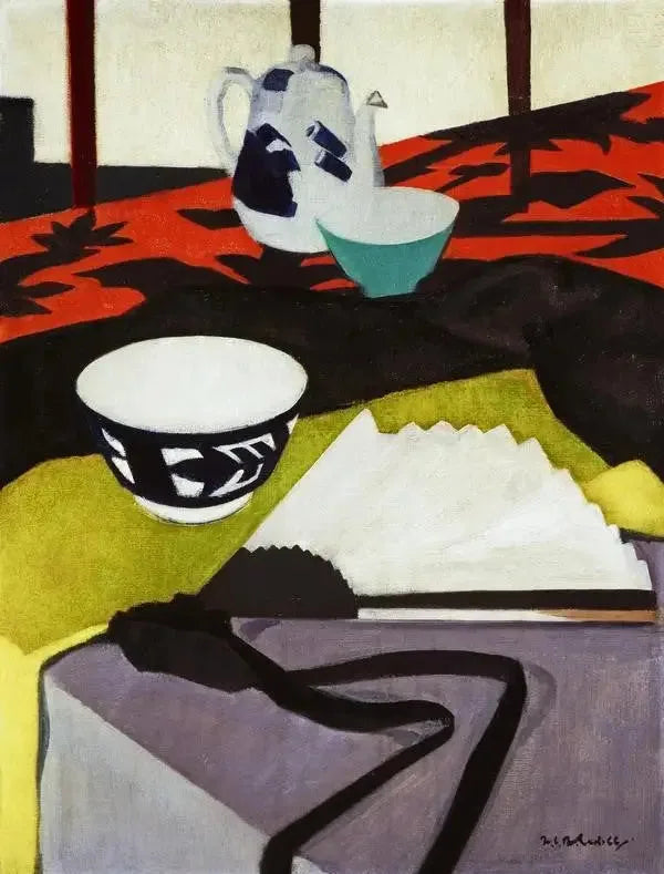 Nature morte (L'éventail gris) - Francis Cadell image 1 reproduction réalisée par Alpha Reproduction