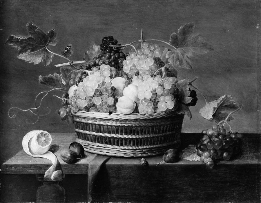 Nature morte : un panier de raisins et autres fruits - Jacob van Hulsdonck