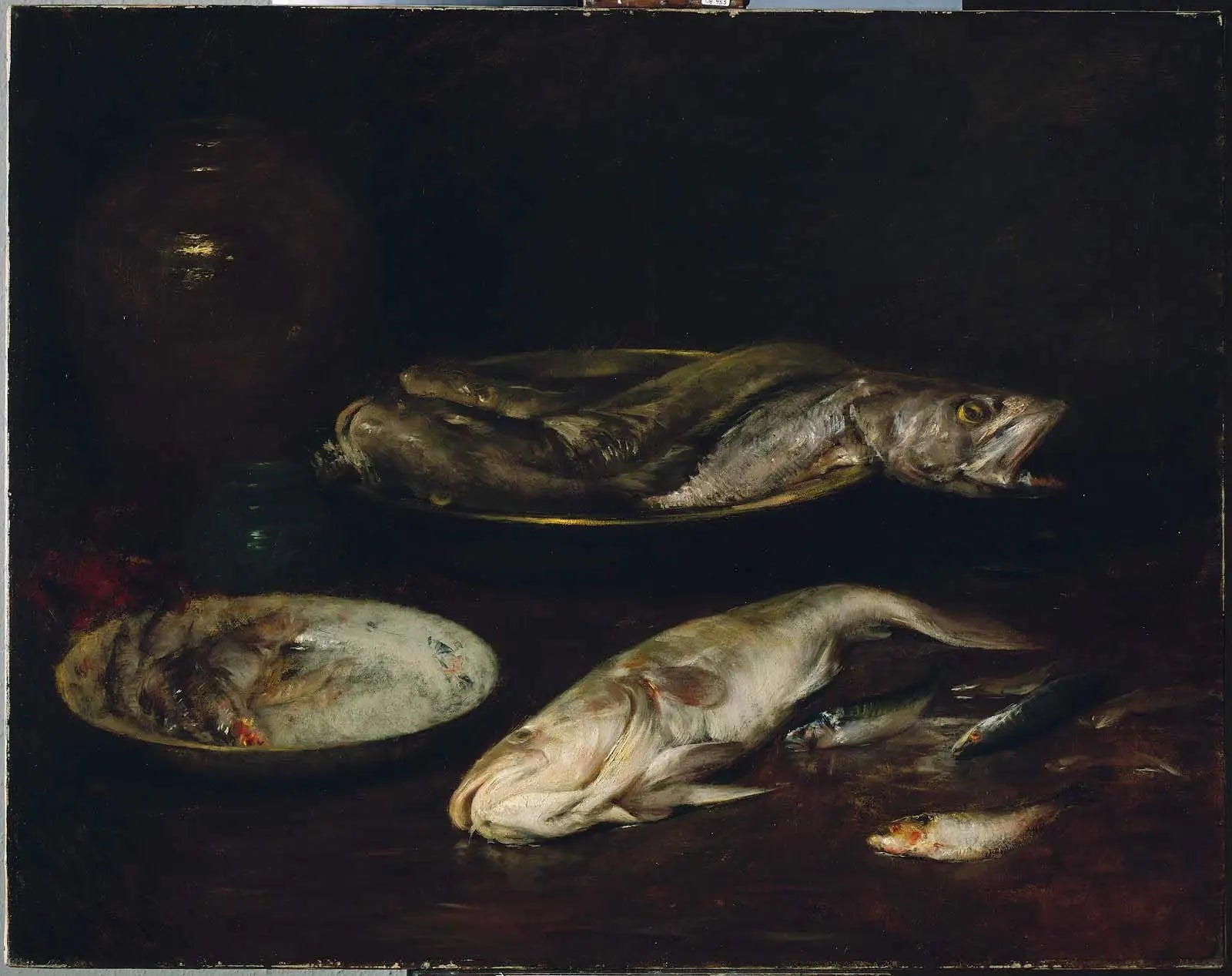 Nature morte - Poisson - William Merritt Chase image 1 tableau peint à l’huile sur toile