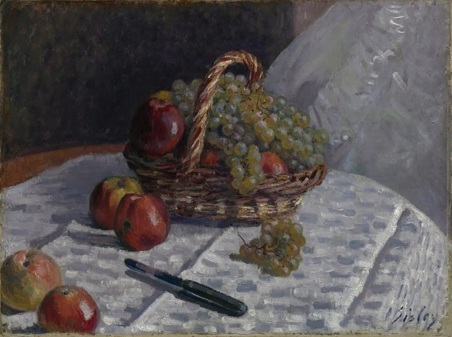 Nature morte, pommes et raisins - Alfred Sisley