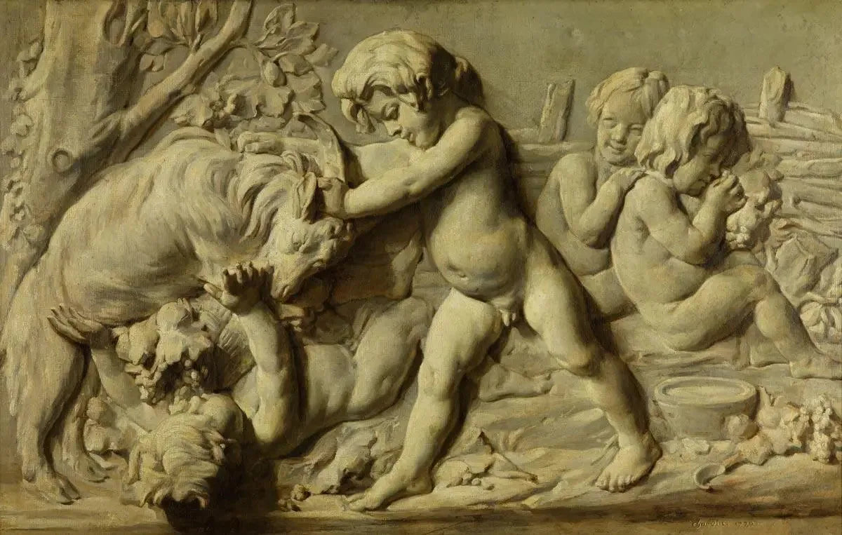 Nature morte représentant le bas-relief Automne de Bouchardon - Jean Siméon Chardin image 1 reproduction de peinture à l’huile