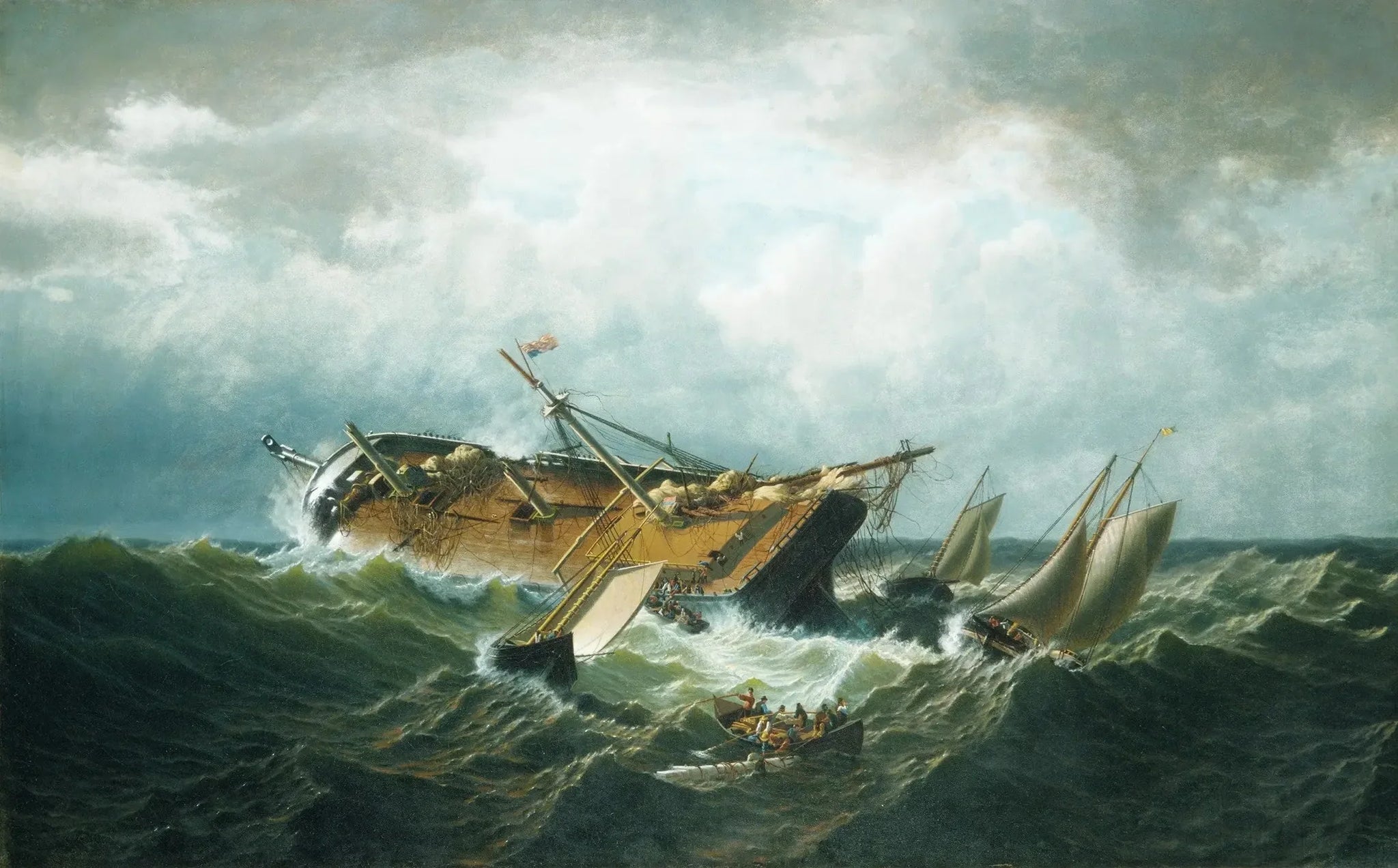 Naufrage au large de Nantucket (Navrage au large de Nantucket après une tempête) - William Bradford image 1 tableau peint à l’huile sur toile