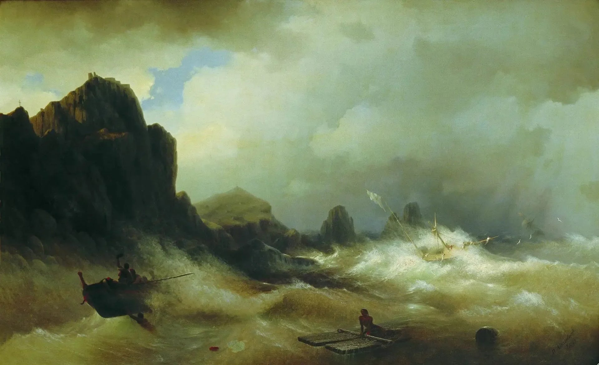 Naufrage - Ivan Aïvazovski image 1 copie peinte à la main à l’huile