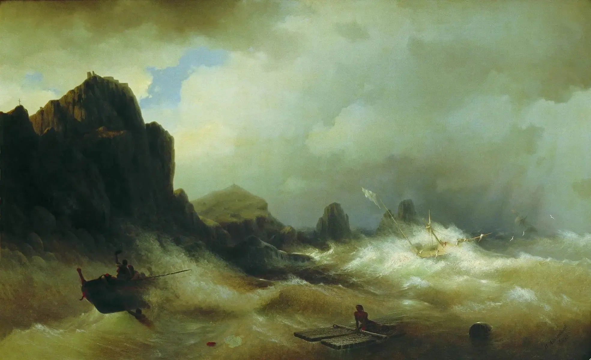 Naufrage - Ivan Aïvazovski image 1 copie peinte à la main à l’huile