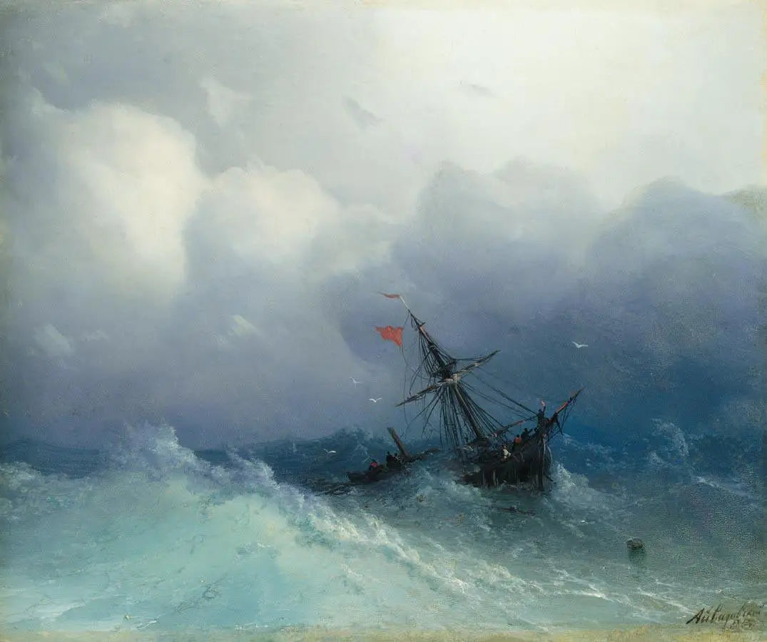 Naufrage sur une mer agitée - Ivan Aïvazovski image 1 reproduction artisanale de tableau