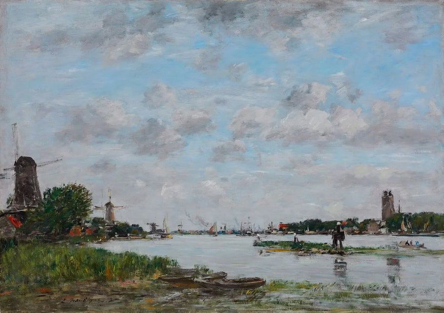 Navigation sur la rivière Oude Maas près de Dordrecht - Eugène Boudin