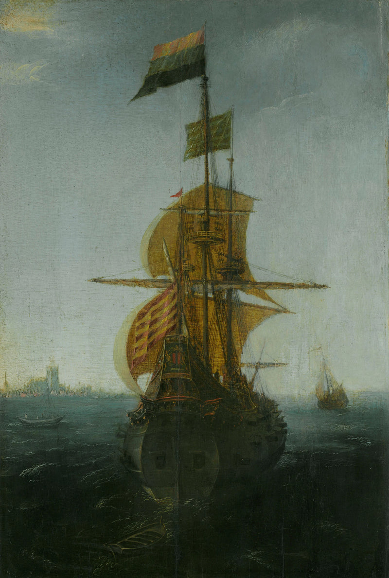 Un navire de la Compagnie néerlandaise des Indes orientales d'Amsterdam - Abraham de Verwer