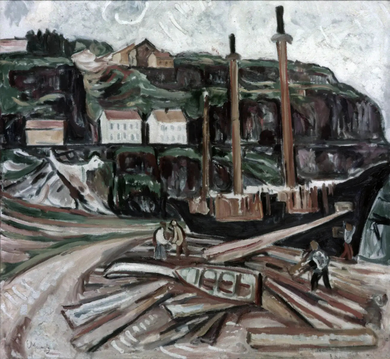 Navire en démolition - Edvard Munch image 1 copie peinte à la main à l’huile