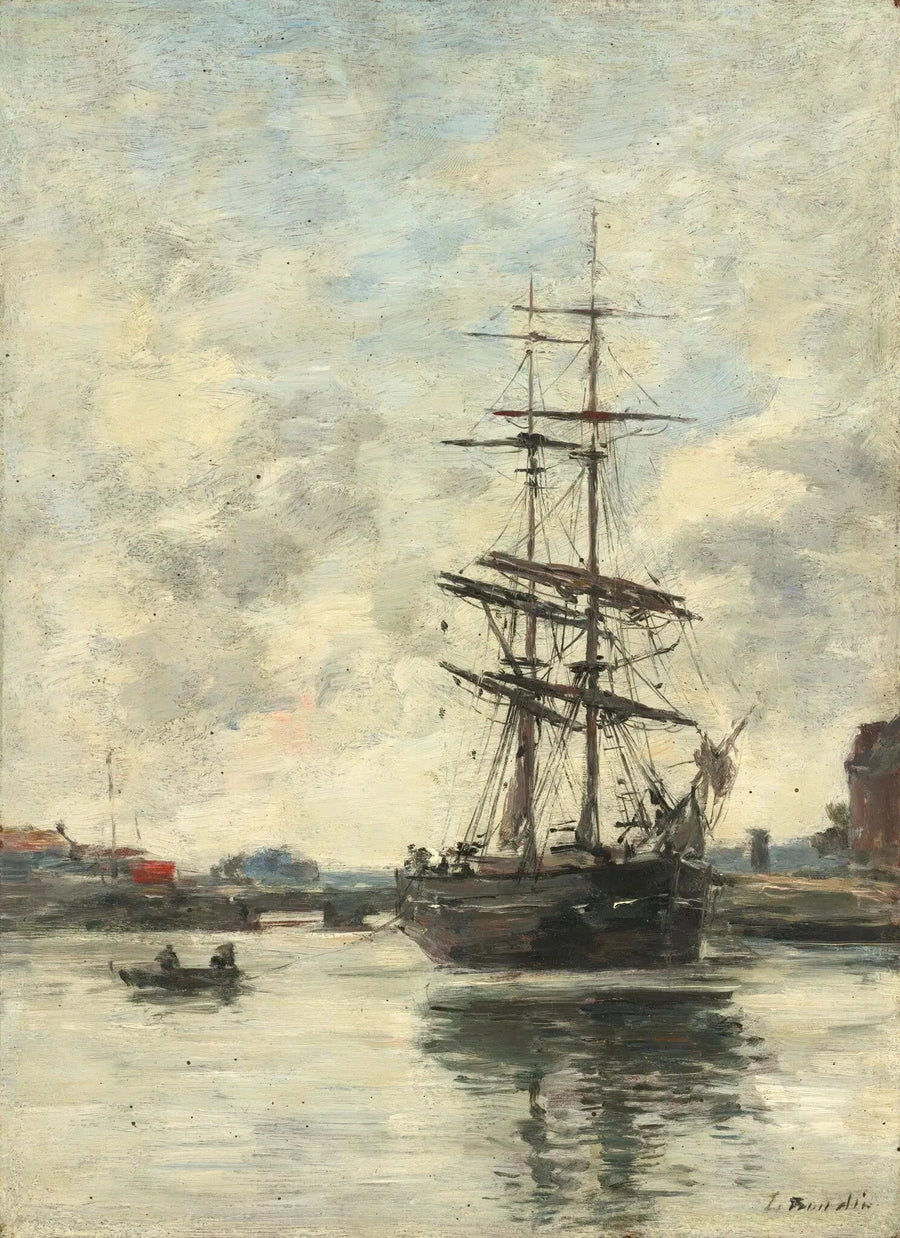 Navire sur la Touques - Eugène Boudin