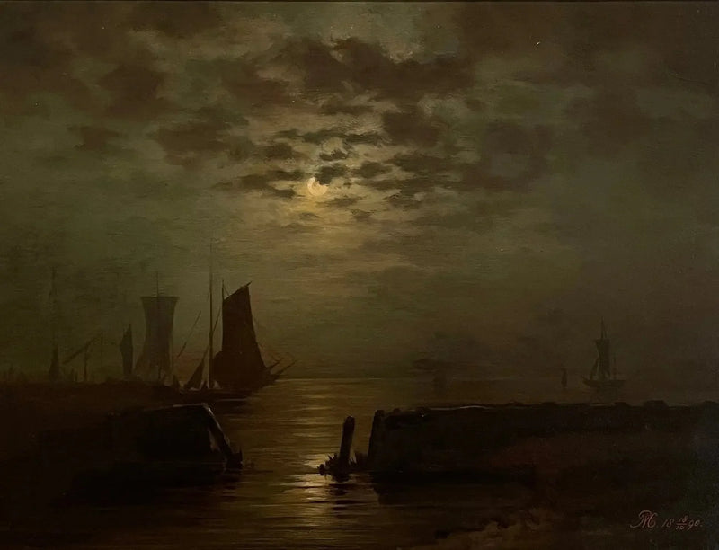 Navires au clair de lune - Piet Mondrian