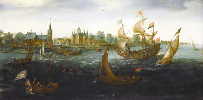 Navires au large d'IJsselmonde - Aart van Antum