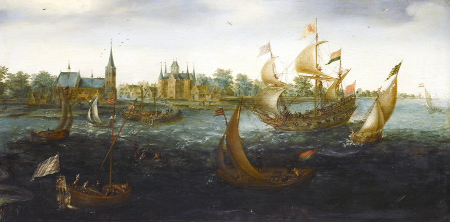 Navires au large d'IJsselmonde - Aart van Antum