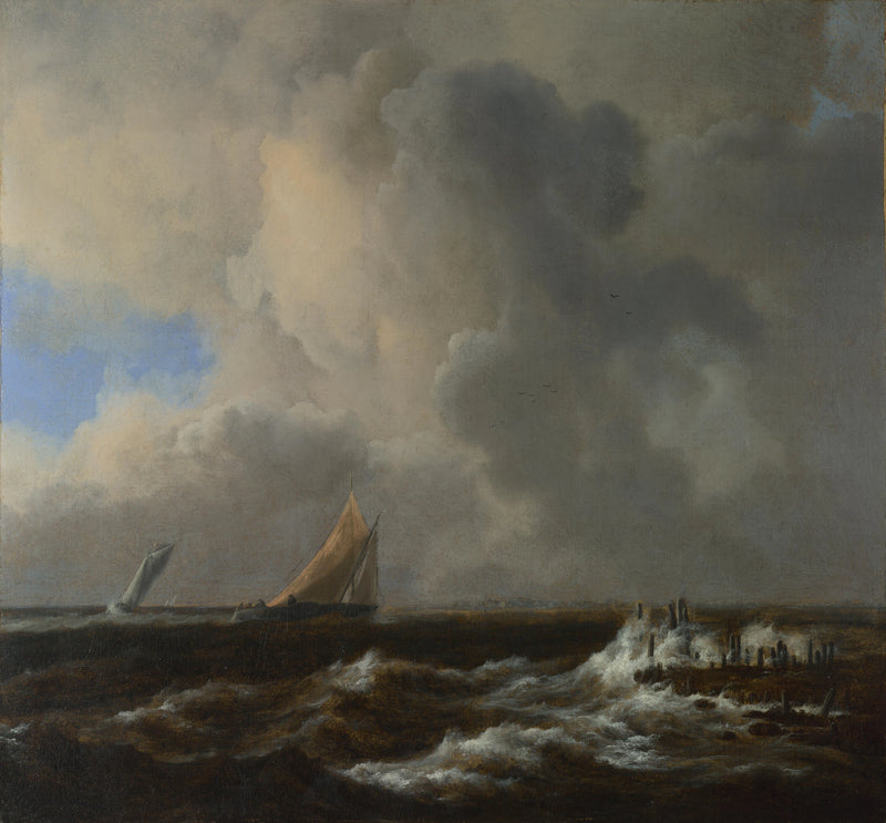 Des navires dans une brise fraîche - Jacob van Ruisdael