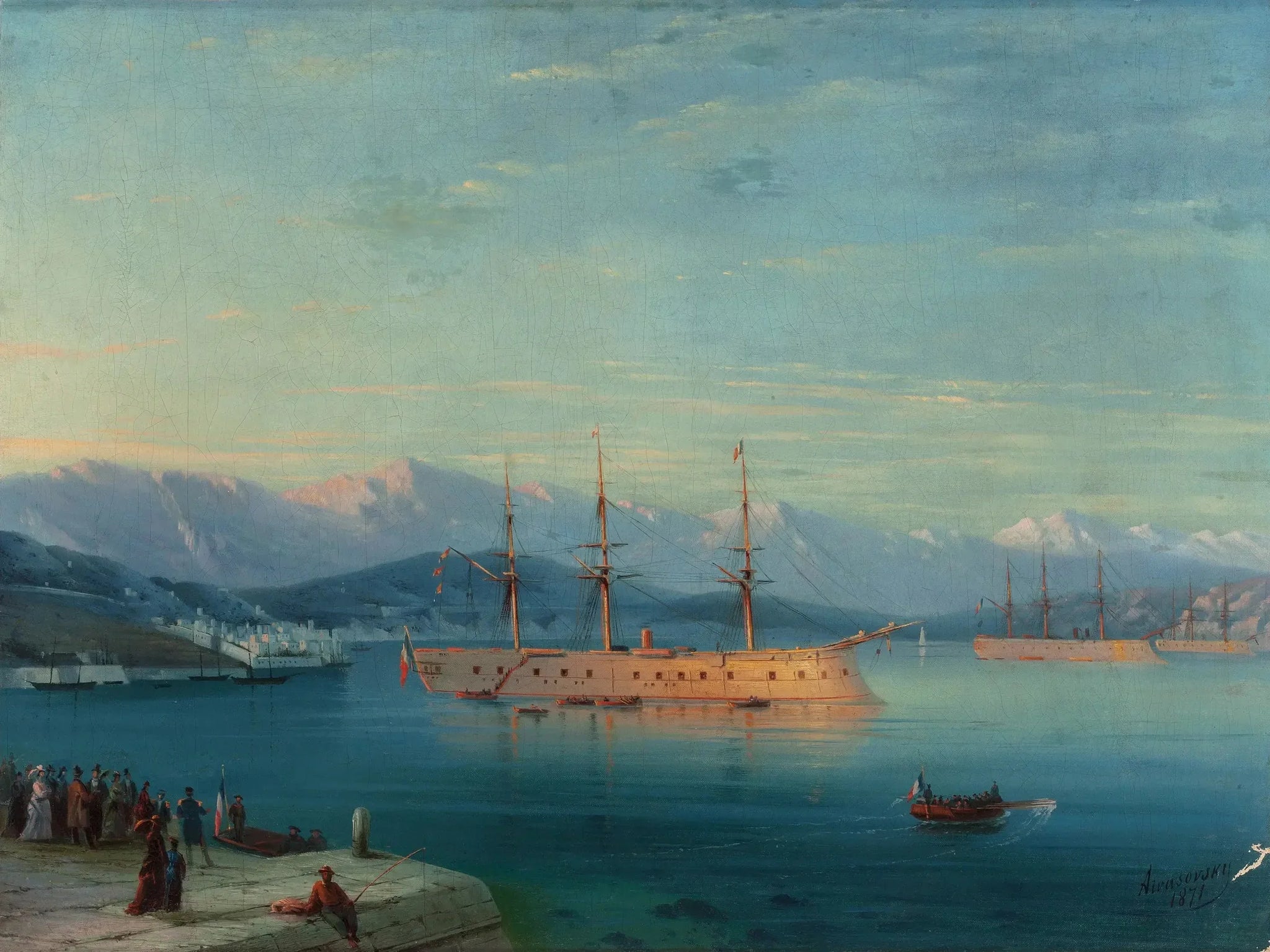 Navires français au départ de la mer Noire - Ivan Aïvazovski image 1 tableau peint à l’huile sur toile