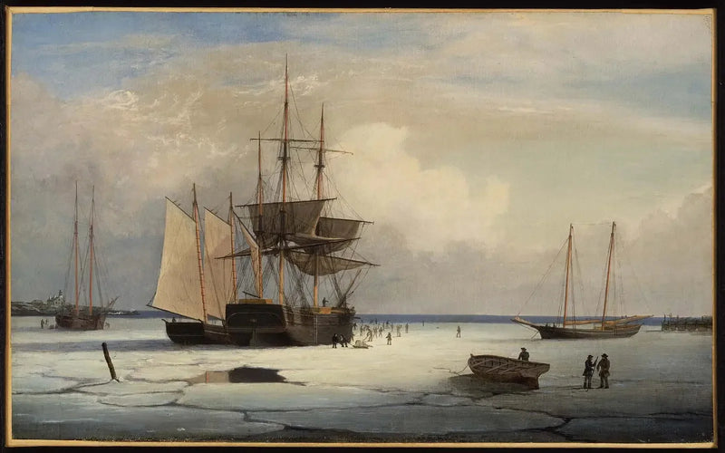 Navires pris dans les glaces au large de l'île Ten Pound, Gloucester - Fitz Henry Lane
