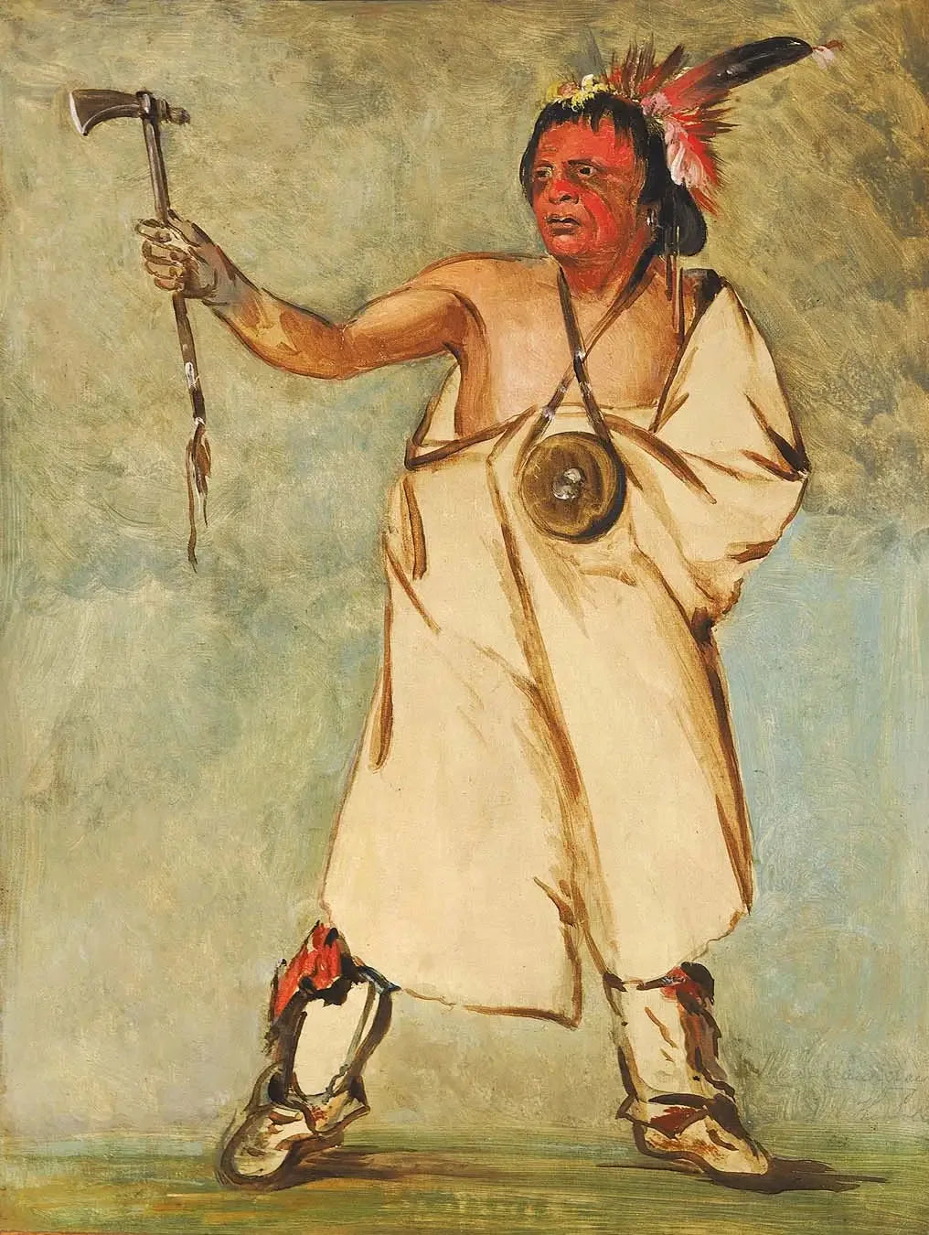 Naw-naw-páy-ee, le soldat - George Catlin image 1 reproduction artisanale de tableau